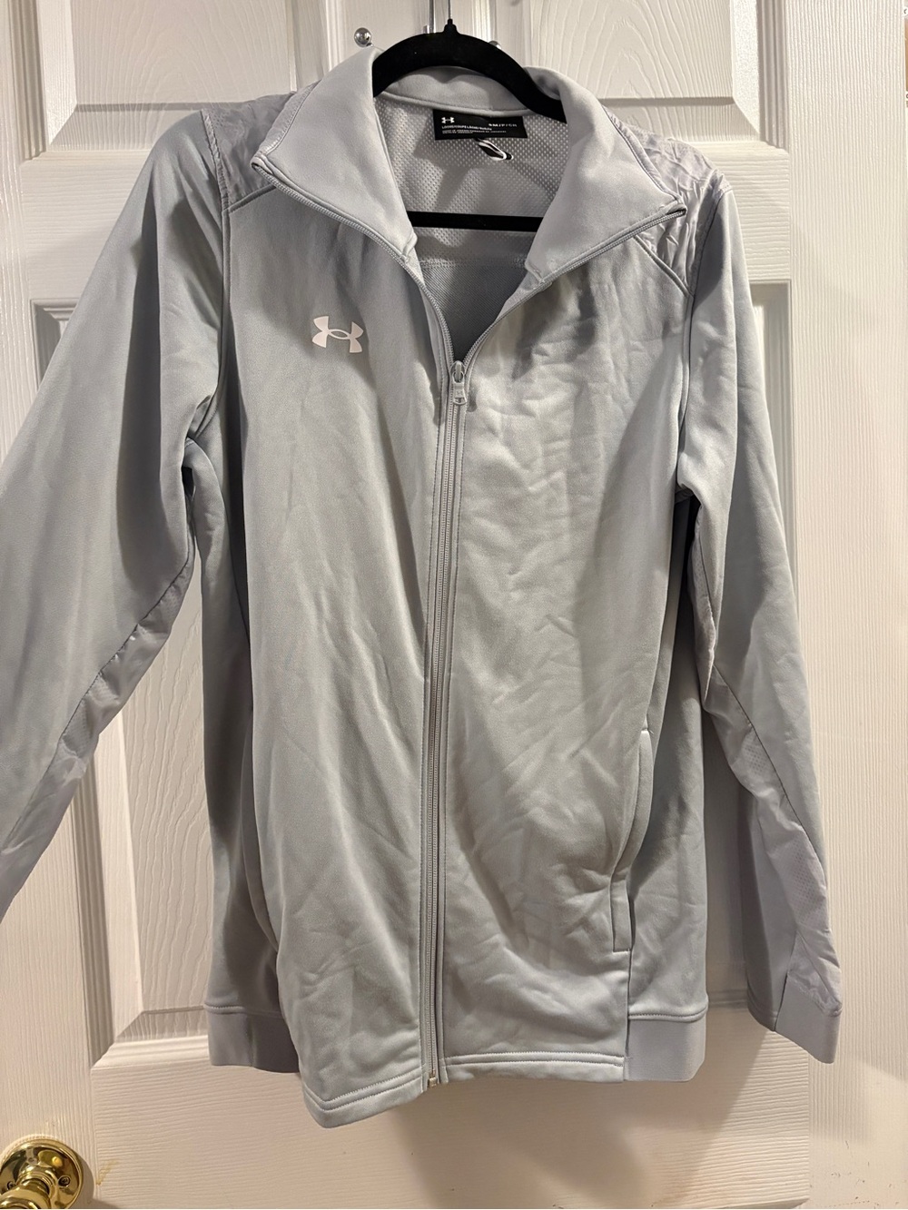 Under Armour Women's Light Gray Full-Zip Bomber Jacket
